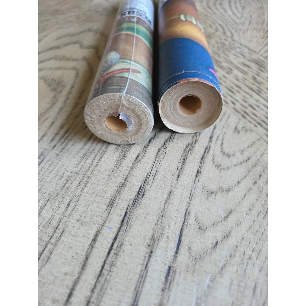 Vintage All Sports Ball Fishing Golf Soccer Blue Wall Paper Border Lot Of 2 New
